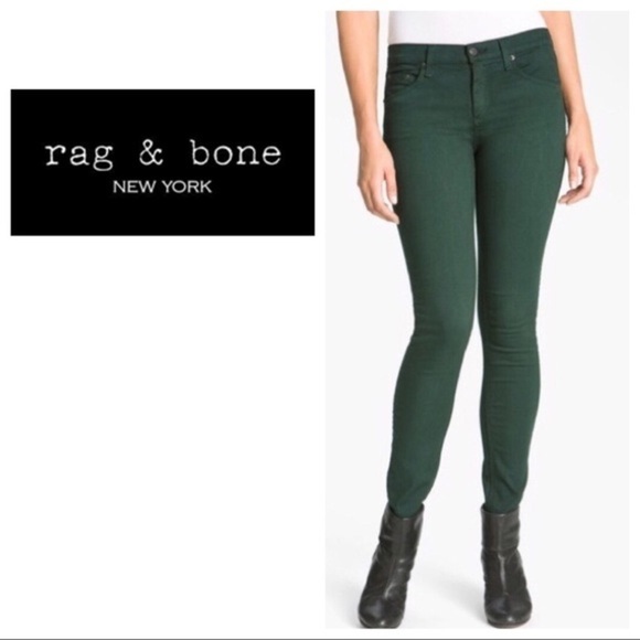 Rag & bone forest green Skinny Jegging Sz 26 - Picture 1 of 8